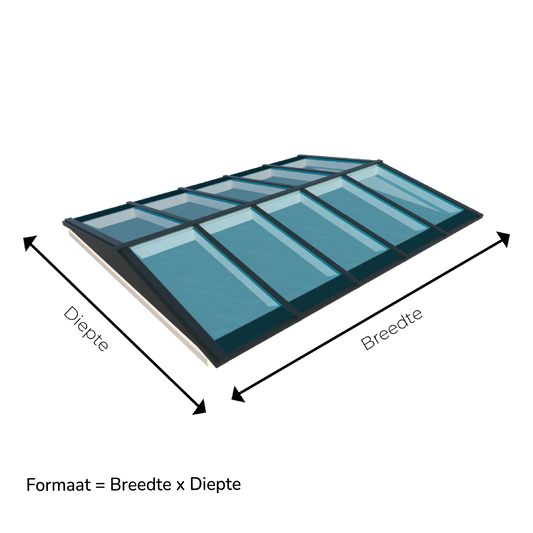 Lichtstraat Zadeldak - Geïsoleerd - 174,5 x 305 cm | 4 vakken